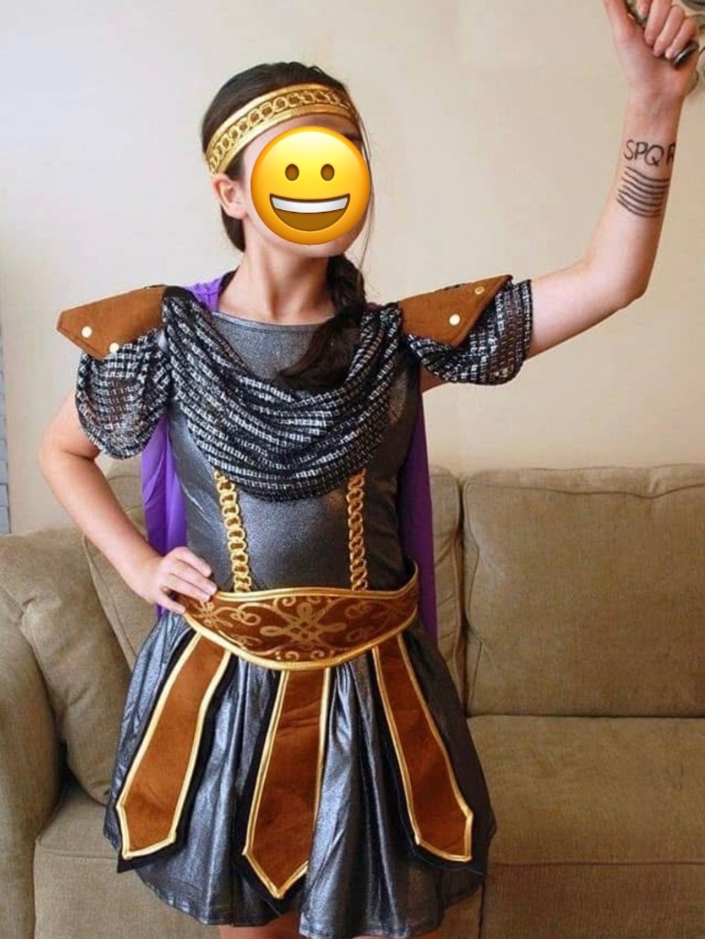 Reyna - Percy Jackson Demigod Halloween Costume Warrior Princess/Purple Cape Set